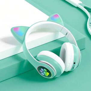 Audífonos Gamer Inalámbricos Verdes Con Luz Led