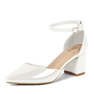 Zapato Taco Alto Blanco Fiesta Mujer Weide Gh63