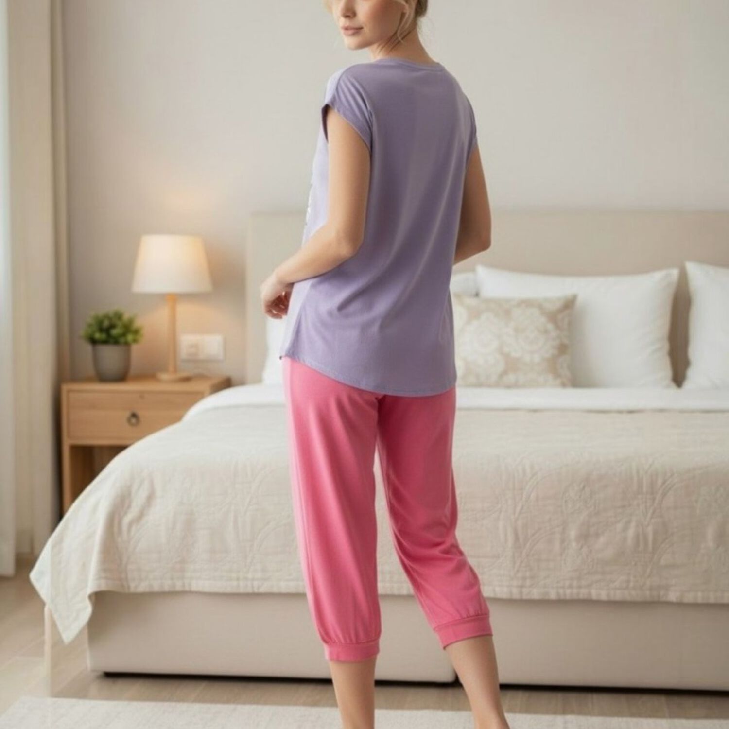 Pijama Mujer Algod&oacute;n Estampado Snake image number 3.0