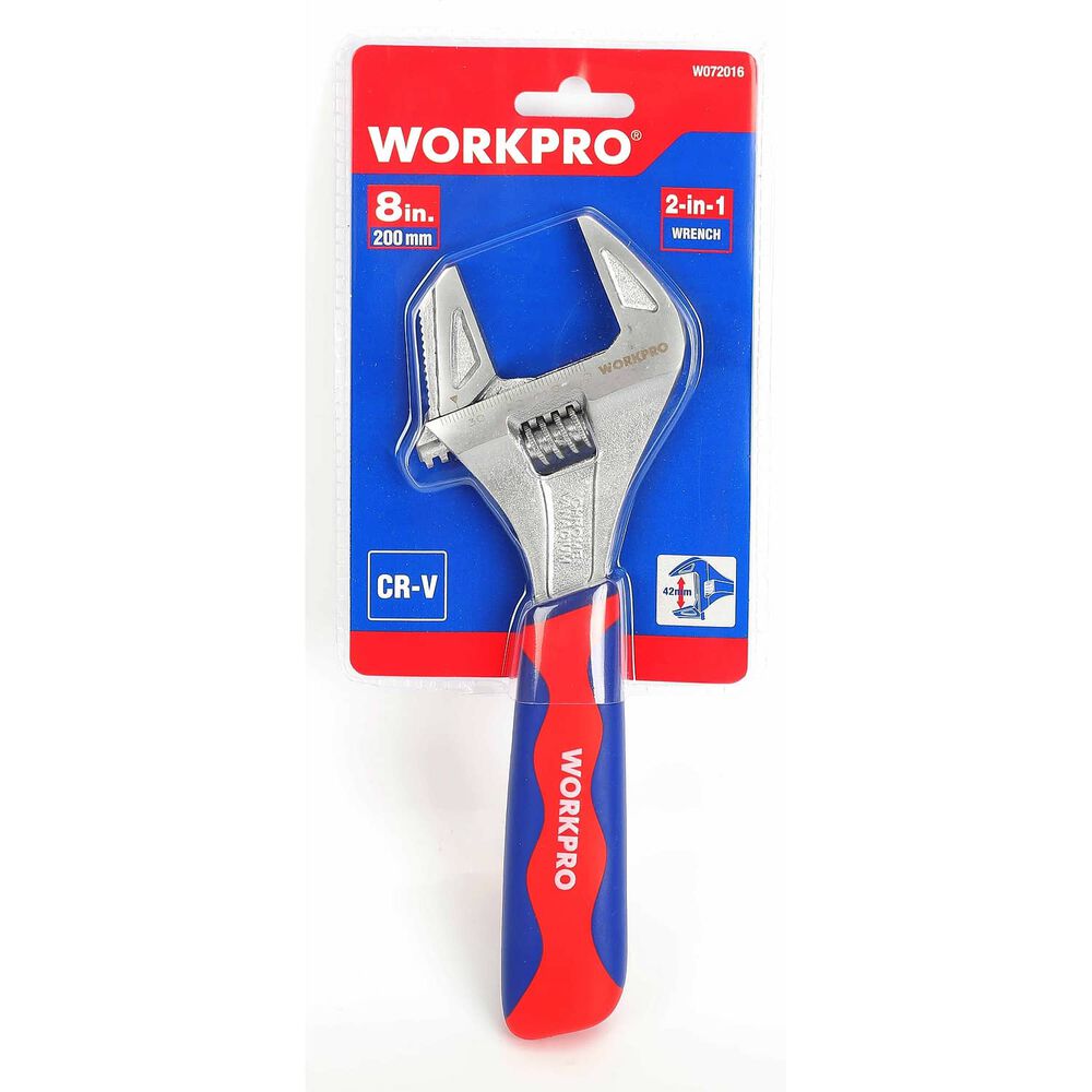 Llave Extra Ancha 2 En 1 Ajustable 200mm Workpro image number 1.0