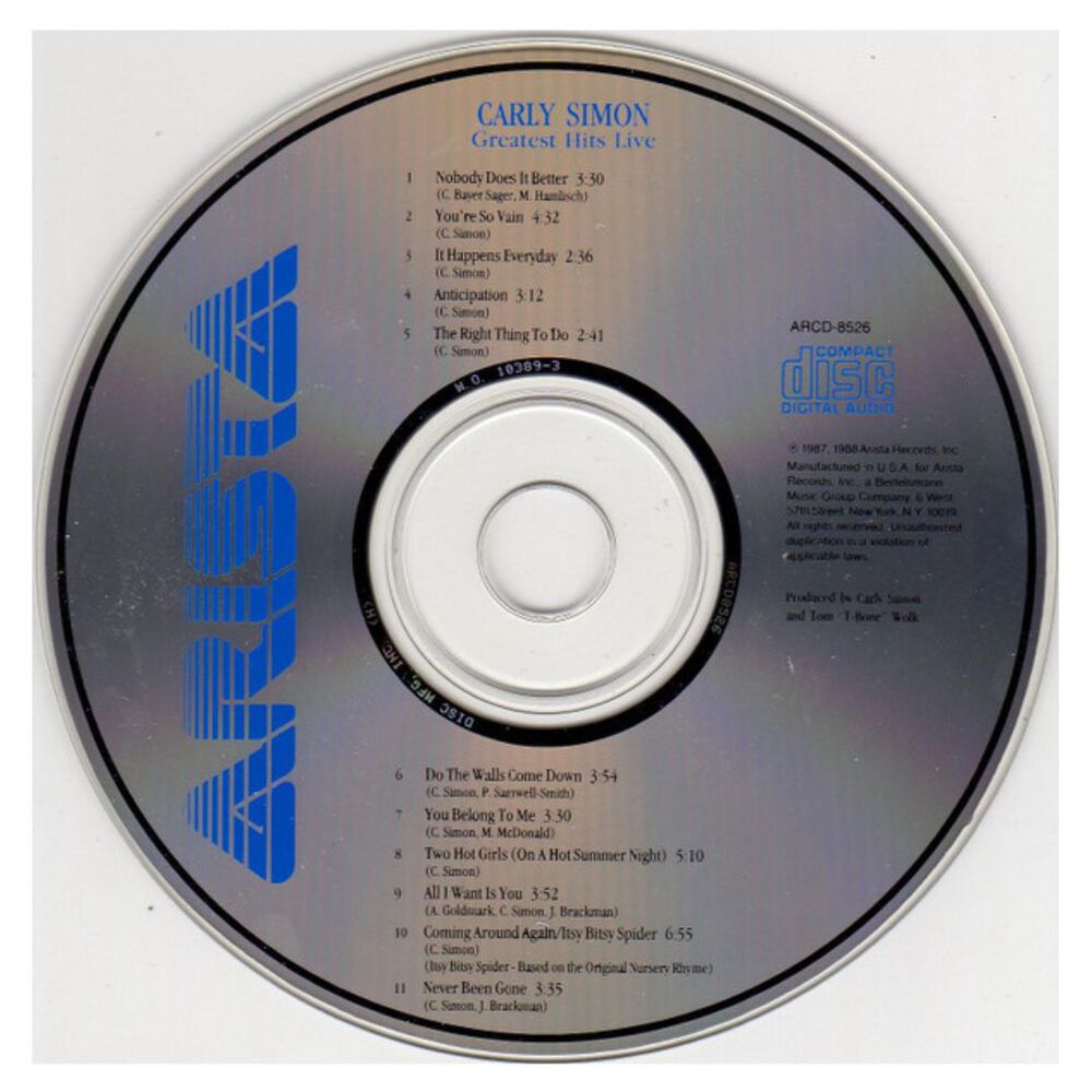 Carly Simon - Greatest Hits Live | Cd Usado image number 2.0