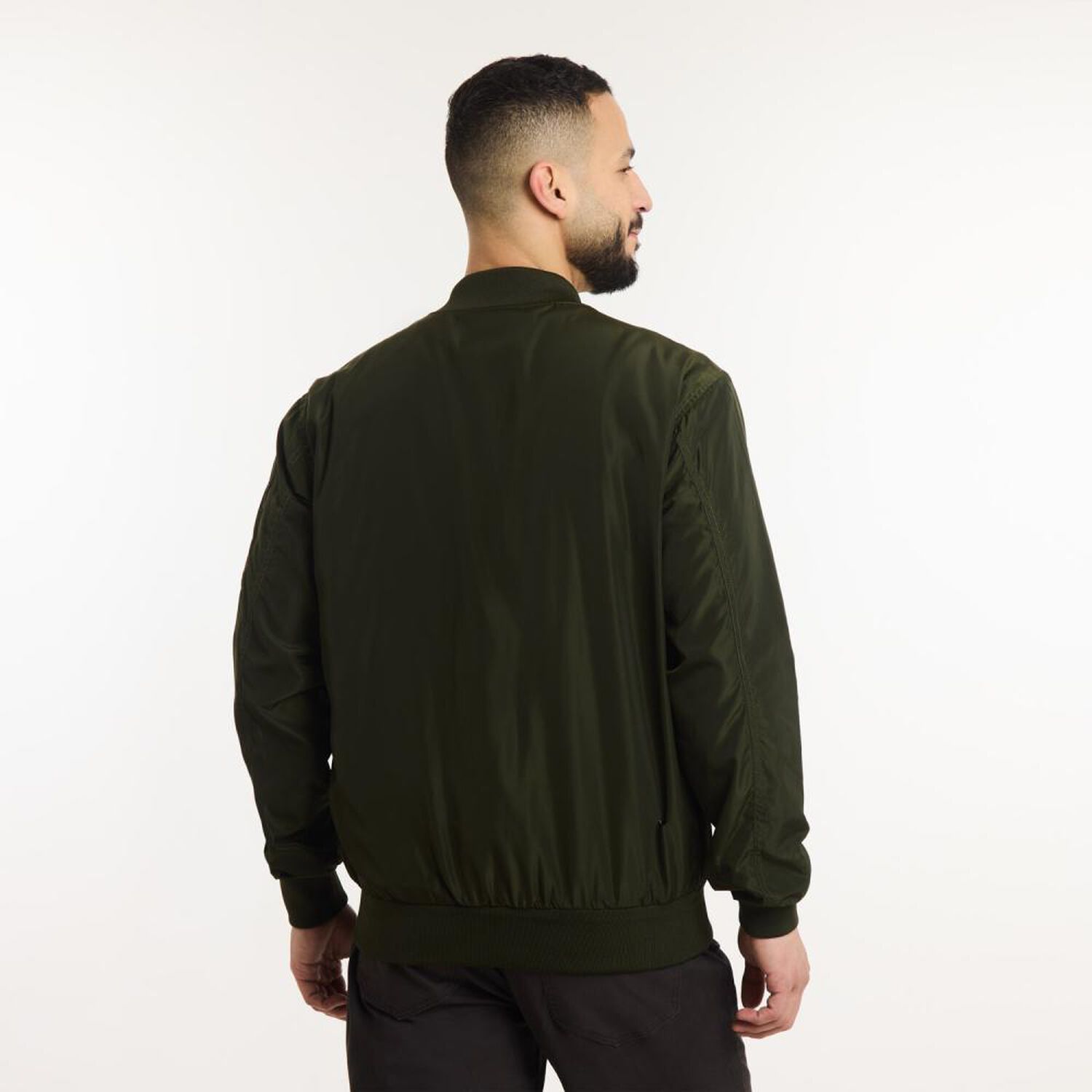 Chaqueta Bomber Slim Cuello Redondo Hombre Az Black image number 3.0