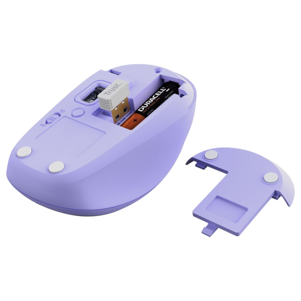 Mouse Inal&aacute;mbrico Trust Yvi+ Purpura Multi-dispositivos image number 3.0