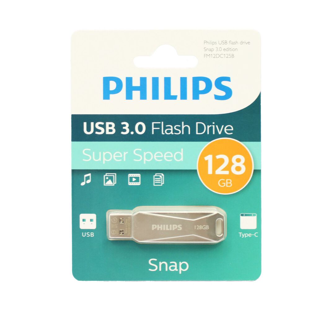 Pendrive Philips Snap 128gb Usb 3.0 Y Tipo C Fm12dc125b - Ps image number 0.0