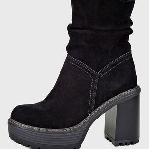 Botín Cuero Damas Negro