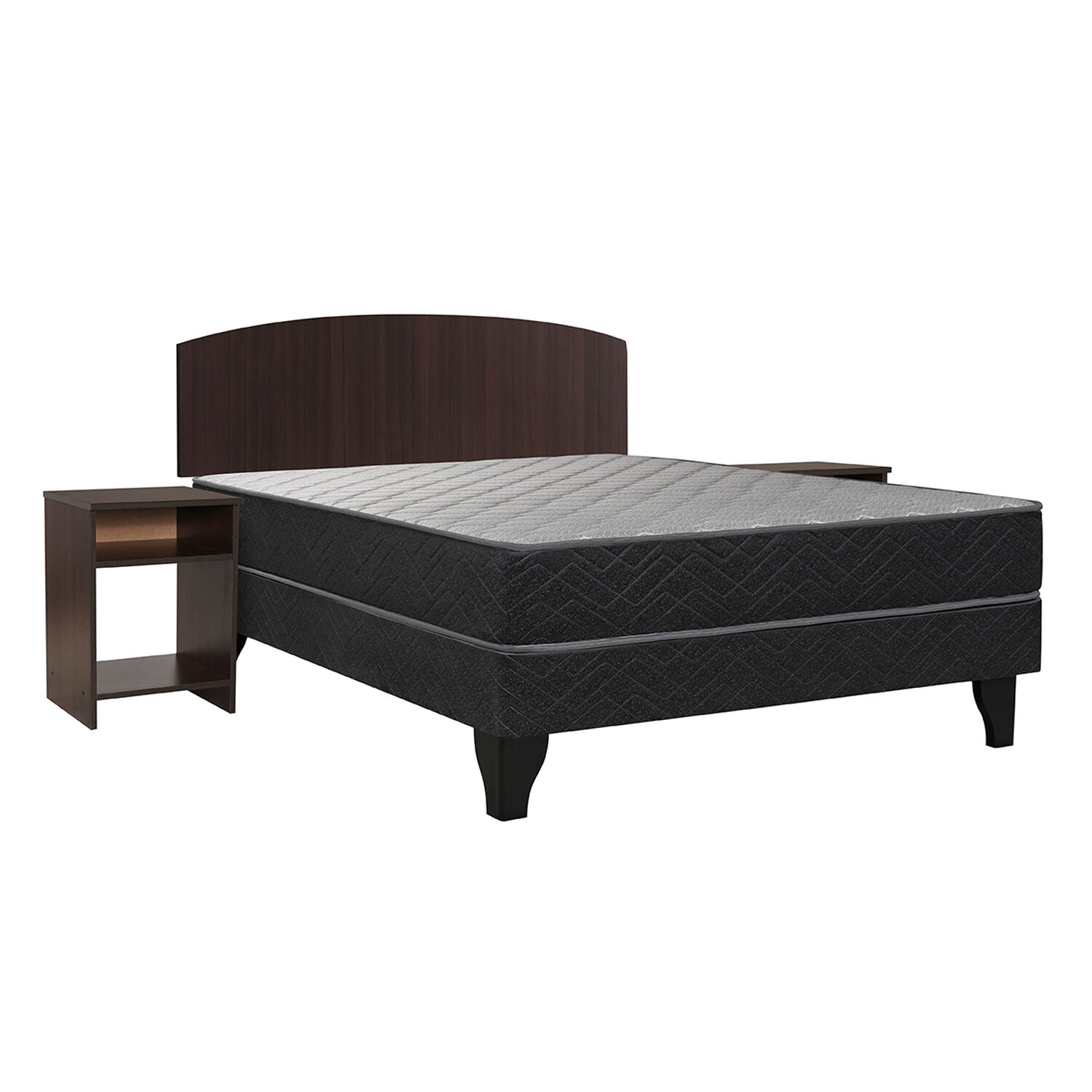 Cama Europea Celta Apolo Black / Full / Base Normal + Set de Maderas Dakar image number 0.0