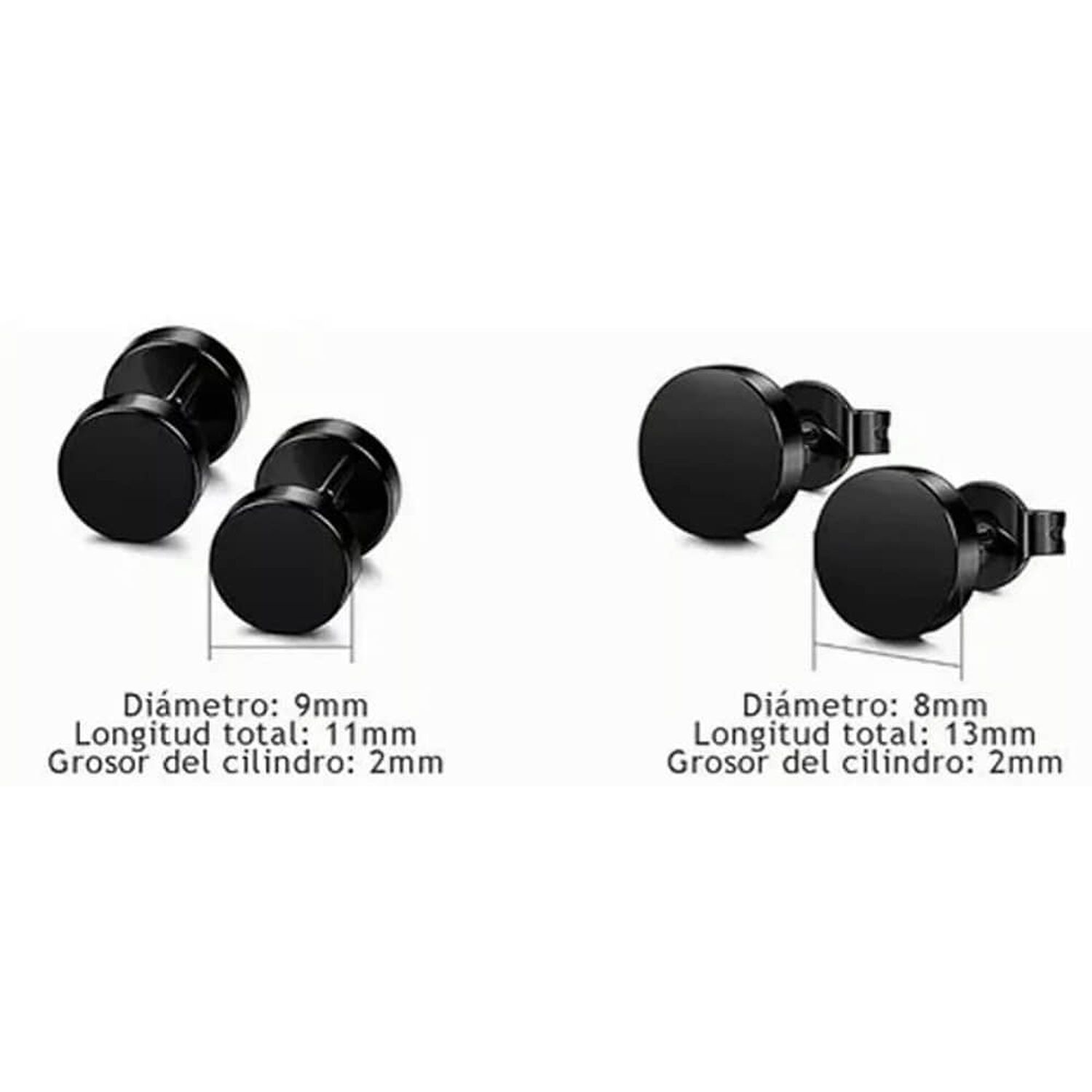 Pack 8 Pares Aretes Hombre Con Piercing, Arracadas Hombre image number 2.0