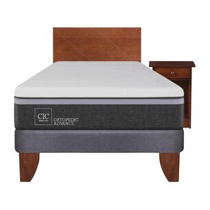 Cama Europea Cic Ortopedic Advance / 1.5 Plazas / Base Normal  + Set De Maderas