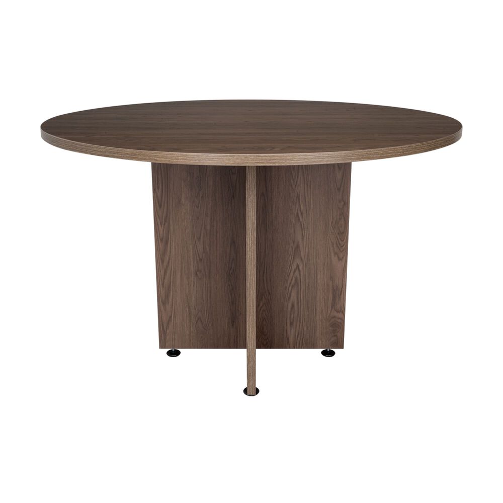 Mesa De Reunion Redonda Fm-055n Negro Y Caf&eacute; Oscuro image number 0.0