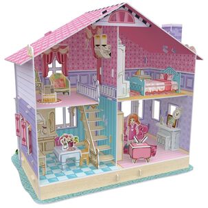Juguete Casa De Mu&ntilde;ecas Armable Puzzle 3d 93 Piezas