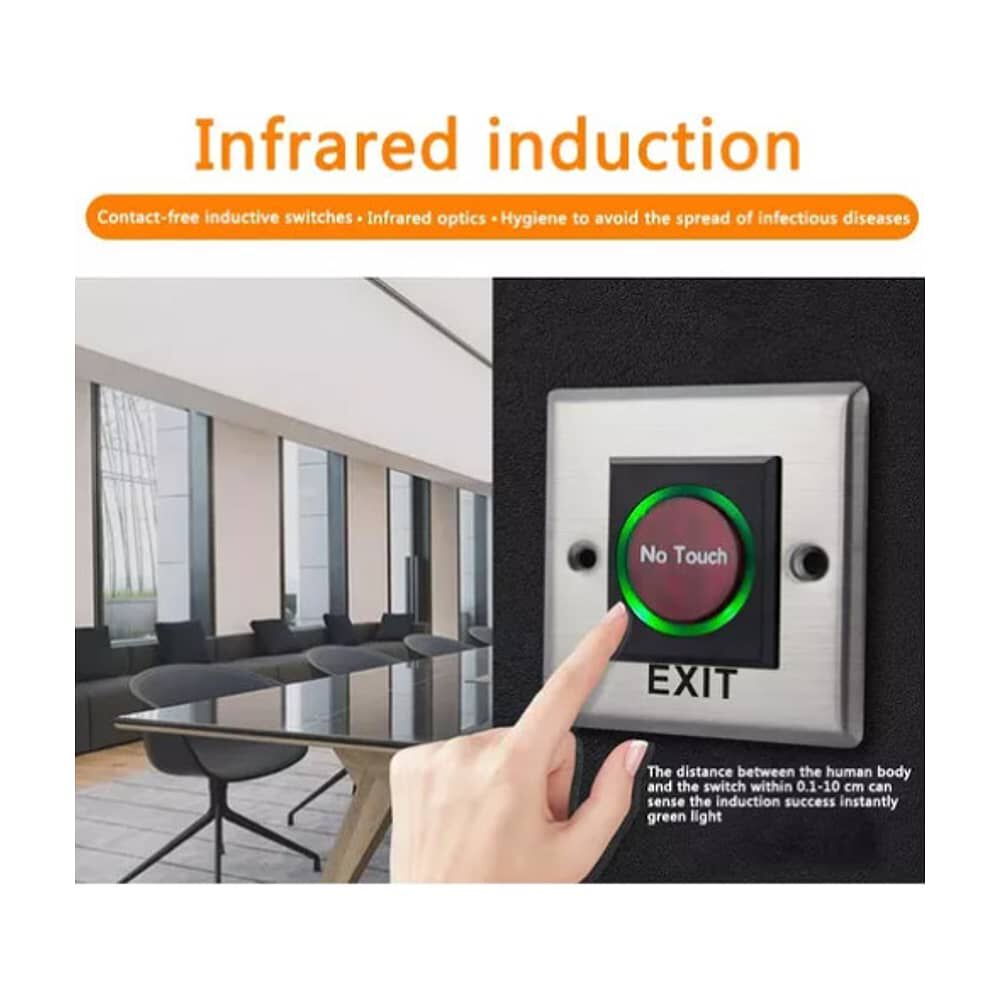 Pulsador Bot&oacute;n No Touch Salida Control Puerta Acceso Led image number 2.0