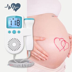 Monitor Fetal Doppler Latidos Fetales Coraz&oacute;n Beb&eacute; Blanco Azul