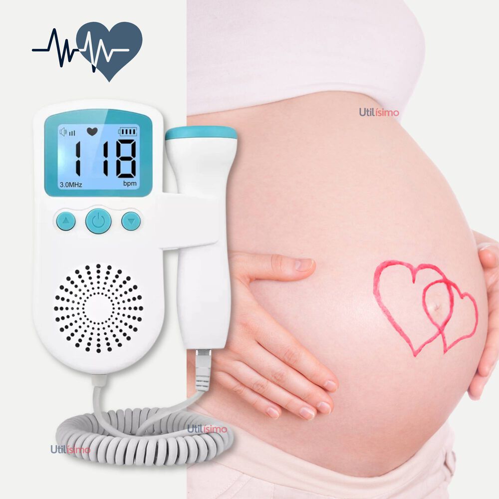 Monitor Fetal Doppler Latidos Fetales Corazón Bebé Blanco Azul image number 0.0