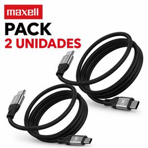 Pack 2 Cable Magn&eacute;tico 60w Usb C A Usb C Maxell 1.2 Metros Carga R&aacute;pida Negro
