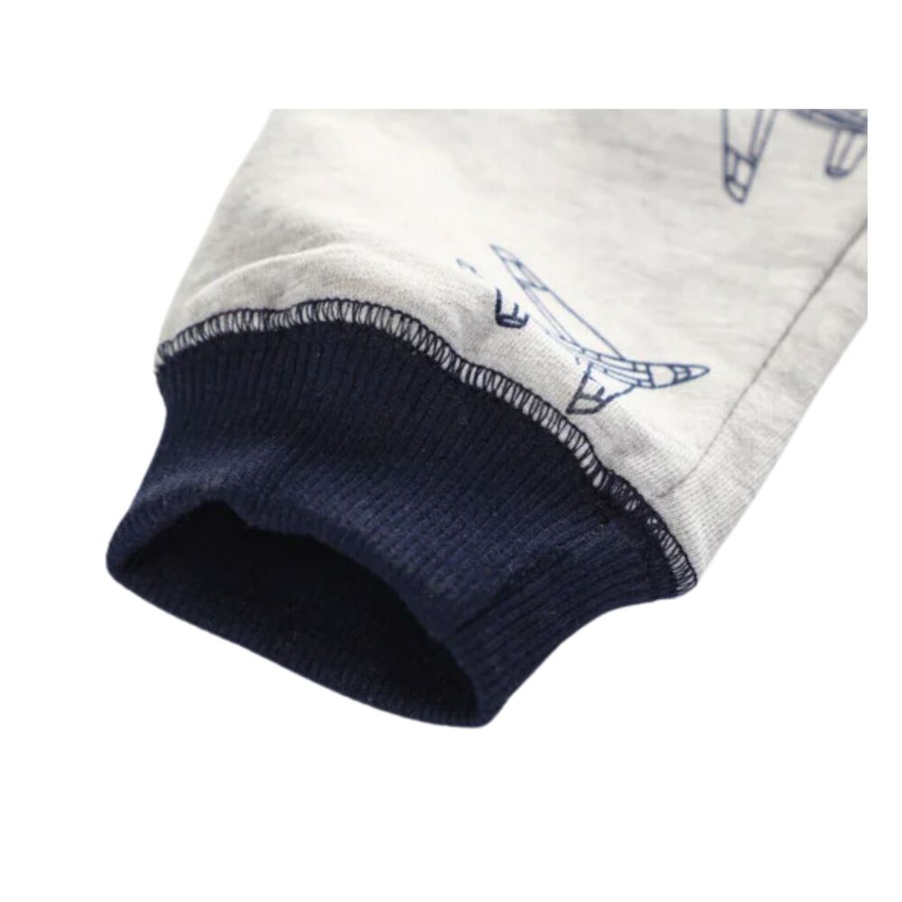 Pantal&oacute;n Buzo Ni&ntilde;o 100% Algod&oacute;n Jump Kids Gris Claro Aviones image number 2.0