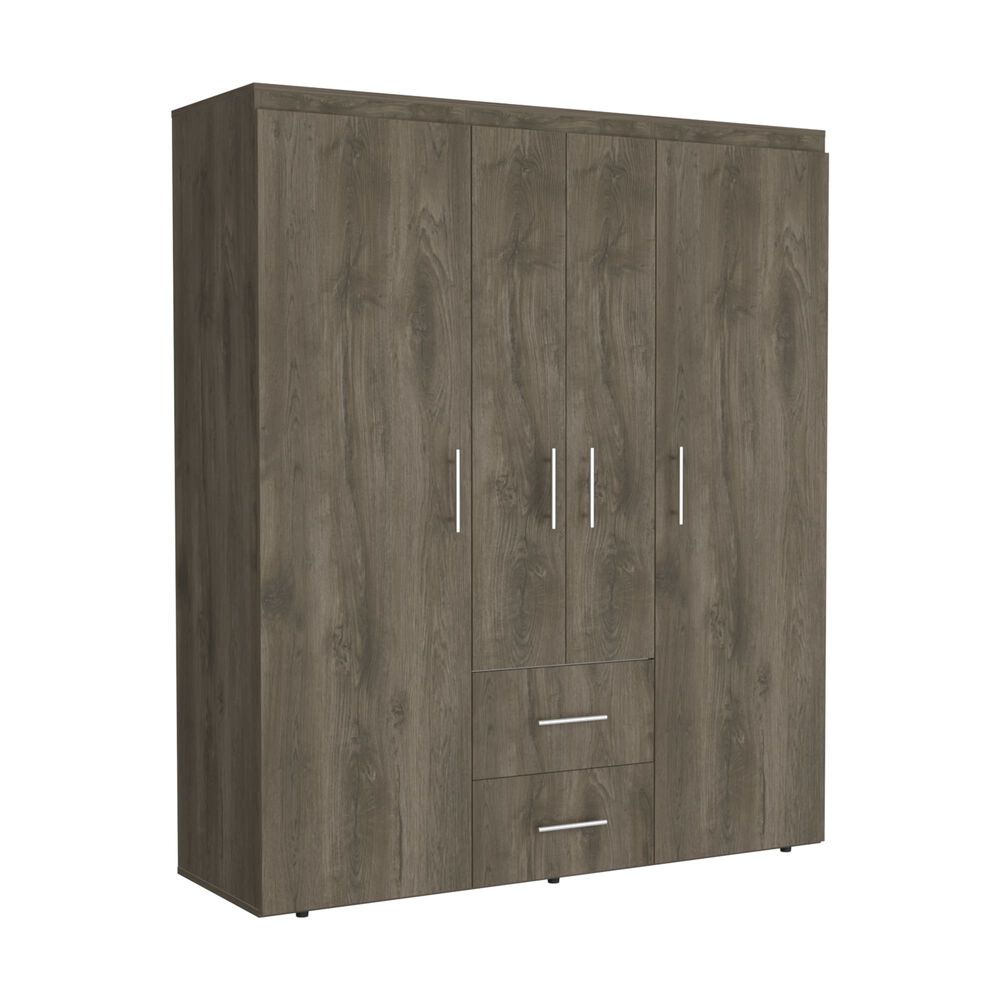 Closet 4 Puertas Fm Melamina 177,9x150,3x50,4 Cm Café Oscuro image number 0.0