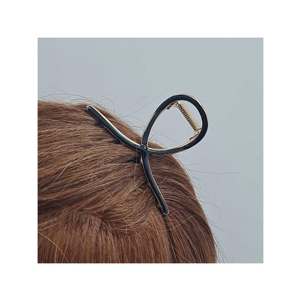 Traba Met&aacute;lica Garra Grande Para Cabello Resina Negro