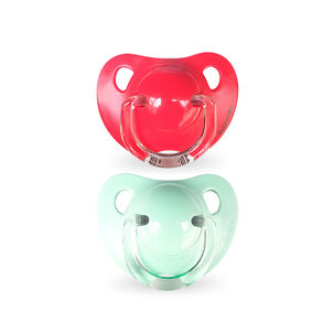 Chupetes Evoluti&oacute;n Rojo/celeste Con Tetina Anat&oacute;mica De L&aacute;tex +6 Meses