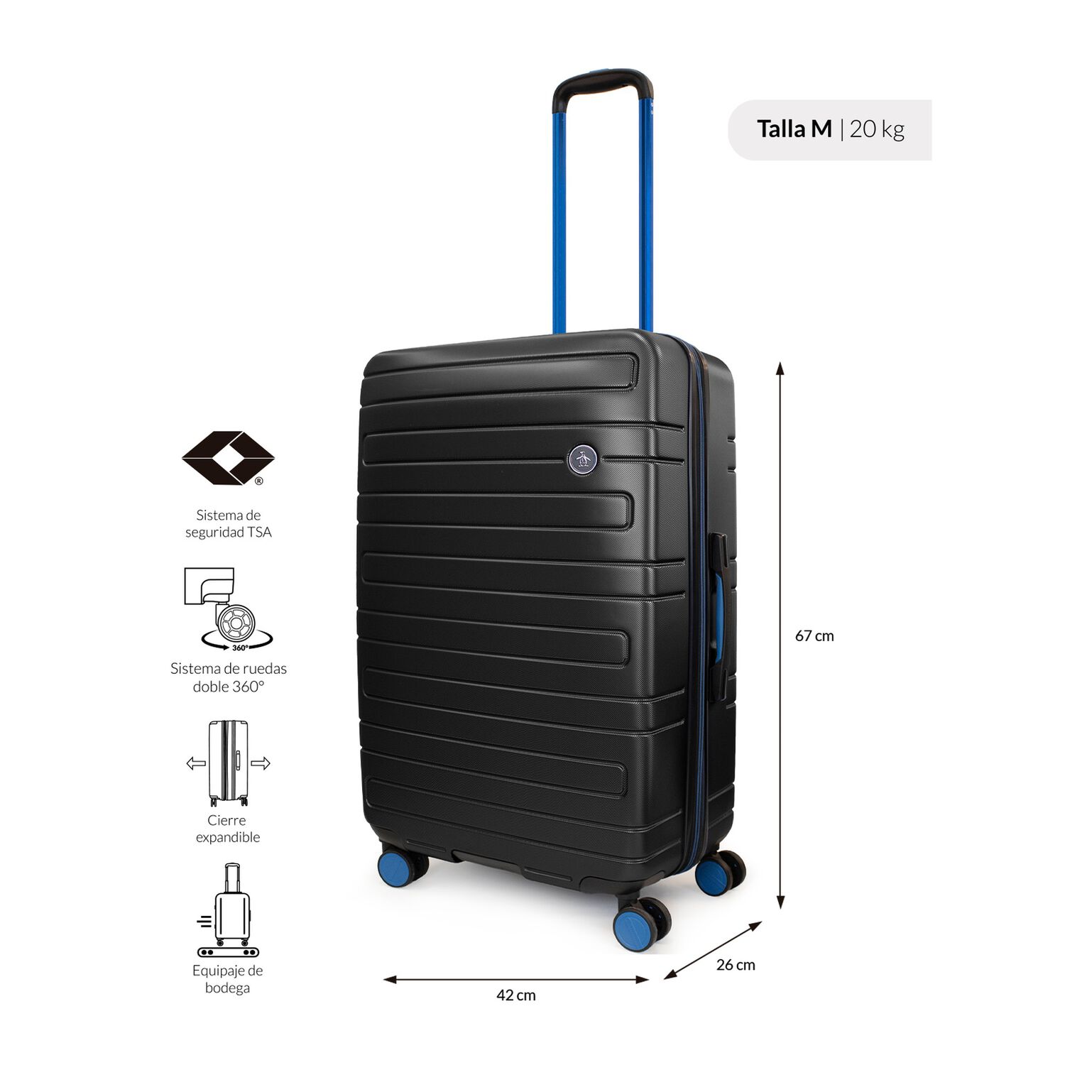 Maleta Mediana 20k Milan Negro Penguin image number 1.0