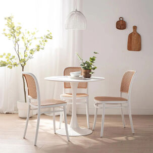 Pack 4 Sillas Terraza Plástica Cairo Blanca/beige