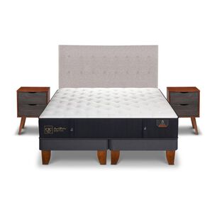 Cama Europea Cic Premium / King / Base Dividida + Set De Maderas