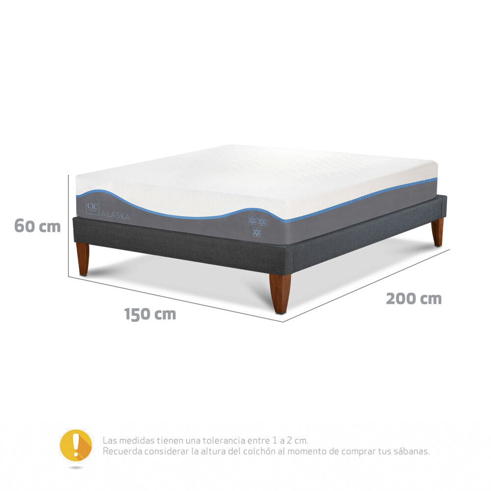 Cama Europea Cic Alaska / 1.5 Plazas / Base Dividida image number 2.0