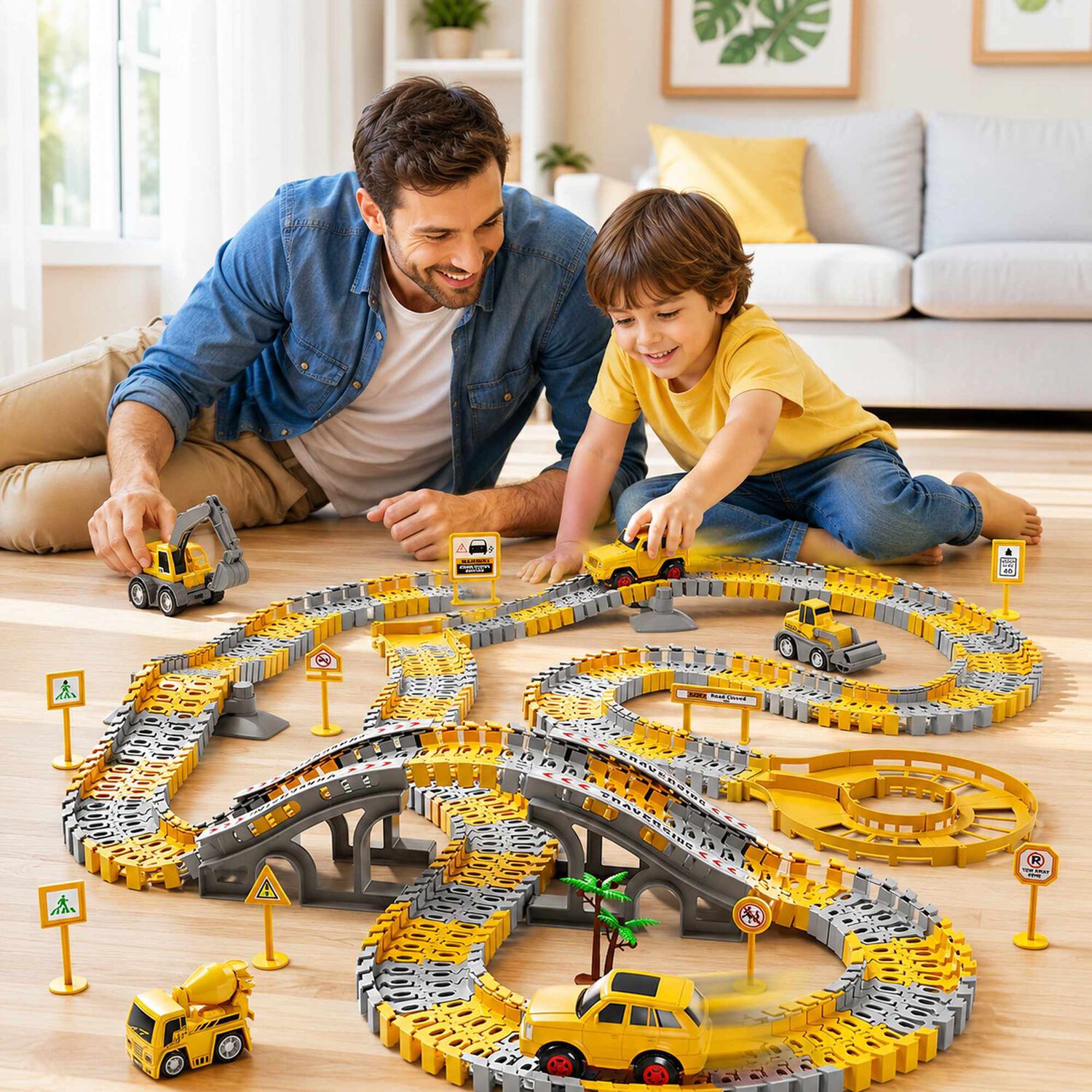 Set Pista De Autos Infantil Bloques Armables image number 8.0