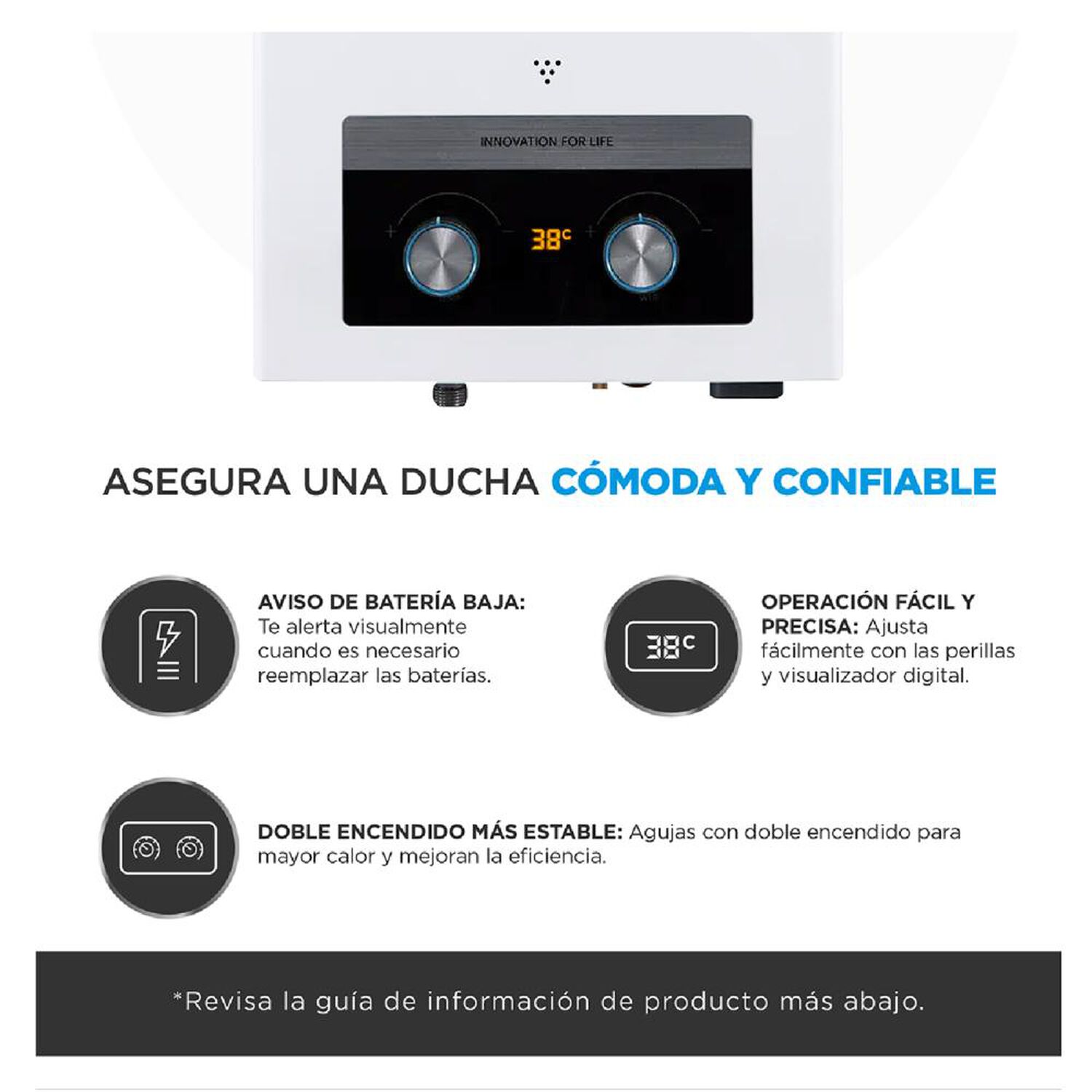 Calefont Midea MGWH7-14MDNCLW-GL / Gas Licuado / 7 Litros image number 3.0
