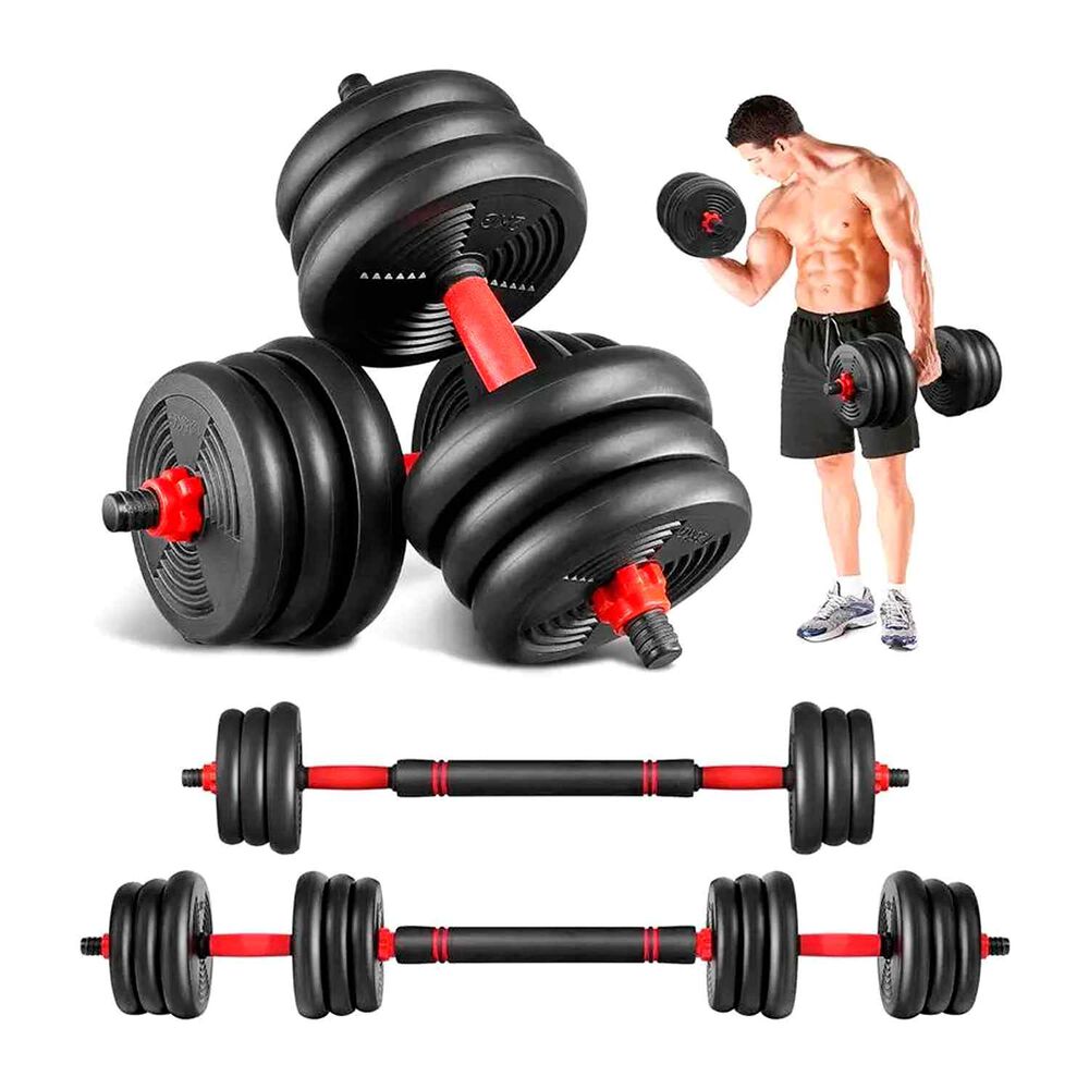 Set Mancuernas De 10 Kg Con Uni&oacute;n Red Ajustable Armable image number 1.0