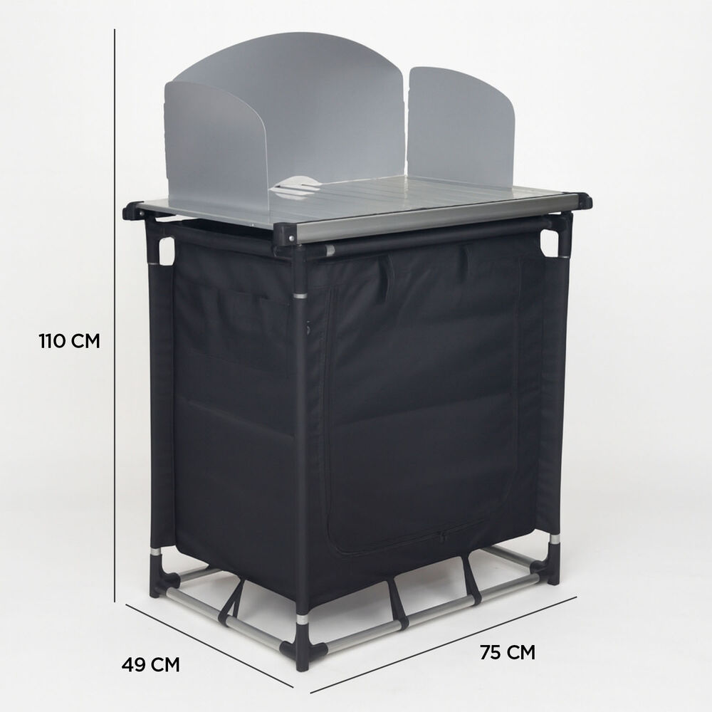 Mesa De Cocina Plegable Camping Negra image number 4.0