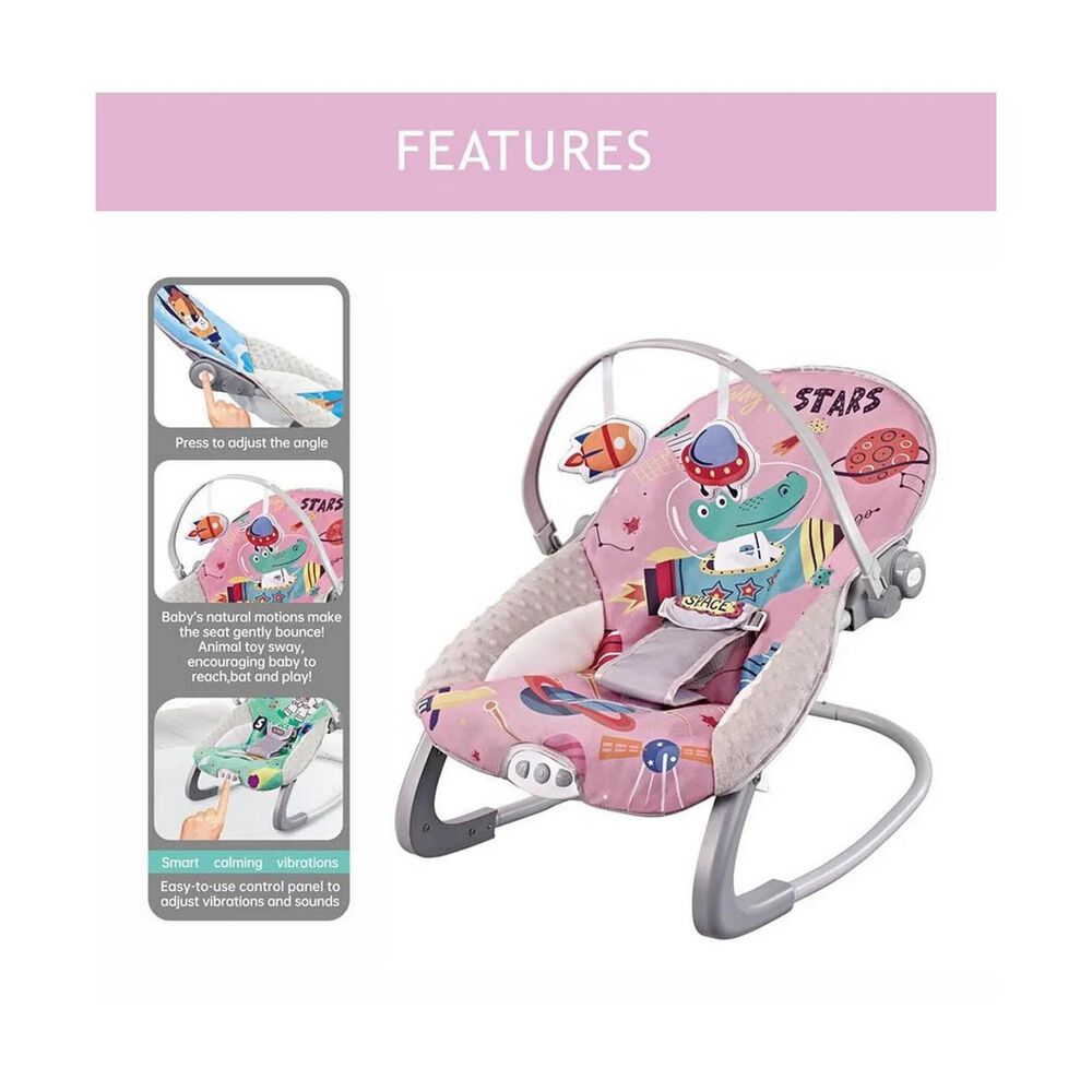 Silla Nido Bouncer Dino Pink image number 1.0