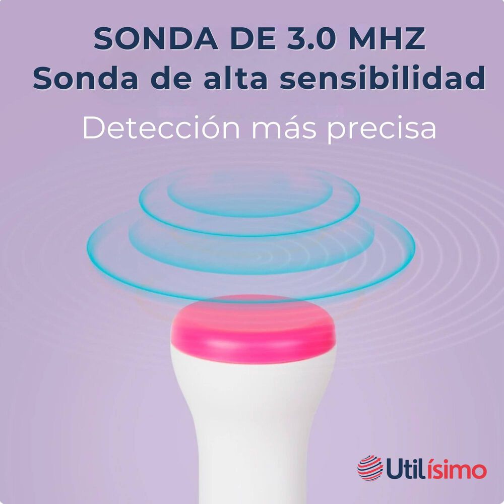 Monitor Fetal Doppler Latidos Fetales Corazón Bebé Blanco Rosa image number 6.0