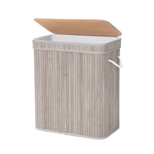 Cesto Plegable Para Ropa De Bamb&uacute; Gris