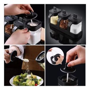 Set 3 Especieros Condimenteros De Vidrio Para Cocina