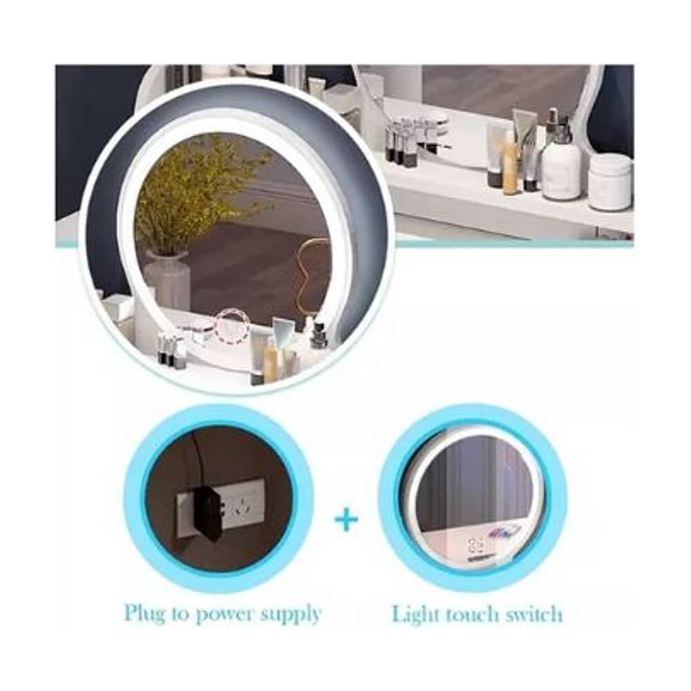 Mesa De Noche Maquillador Escritorio 2 Cajones Espejo Touch image number 3.0