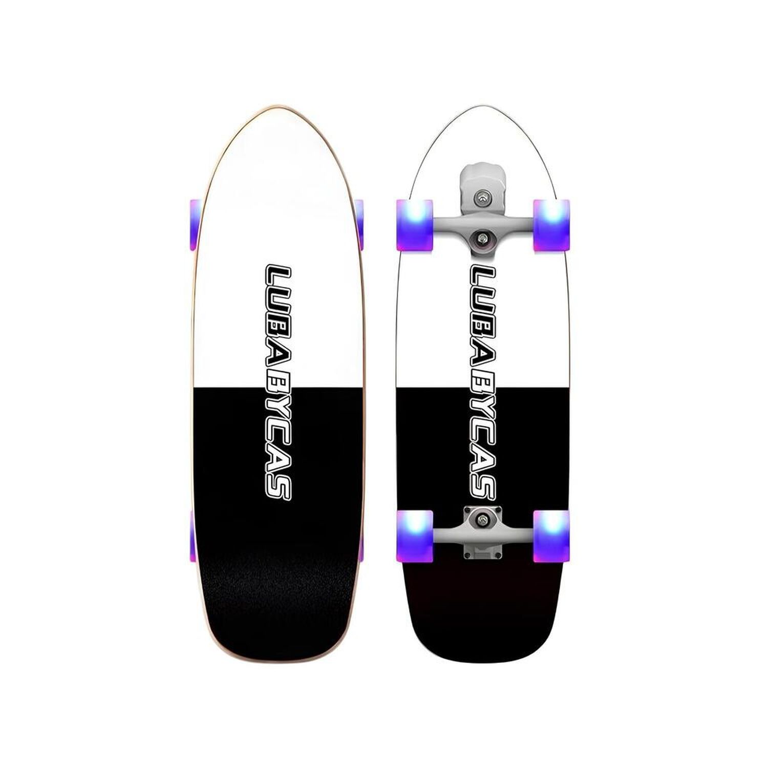 Skate Patineta De Madera Con Luces Freestyle Negra Lubabycas image number 8.0