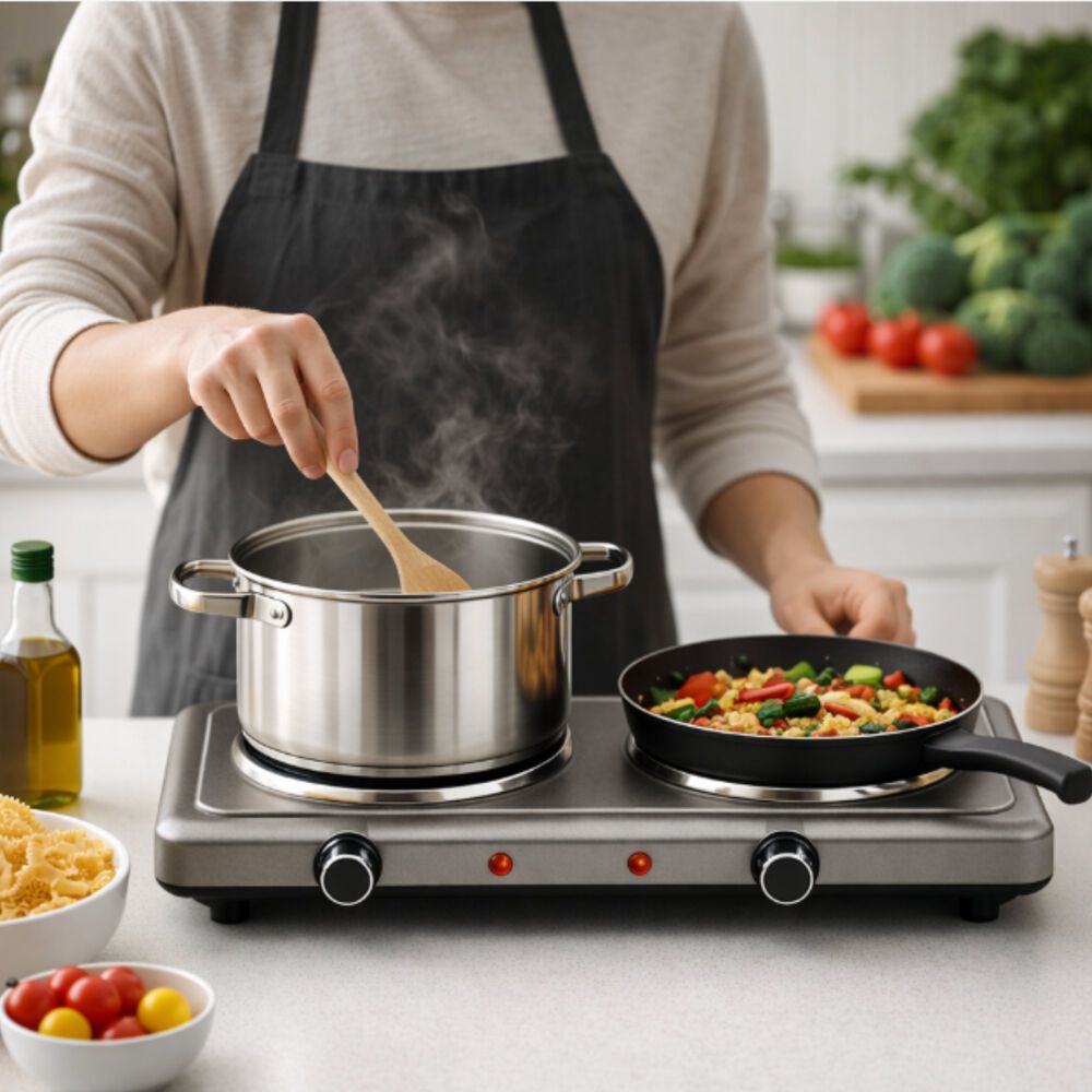 Cocinilla Estufa El&eacute;ctrica Doble Autom&aacute;tica Ajustable 2000w image number 3.0