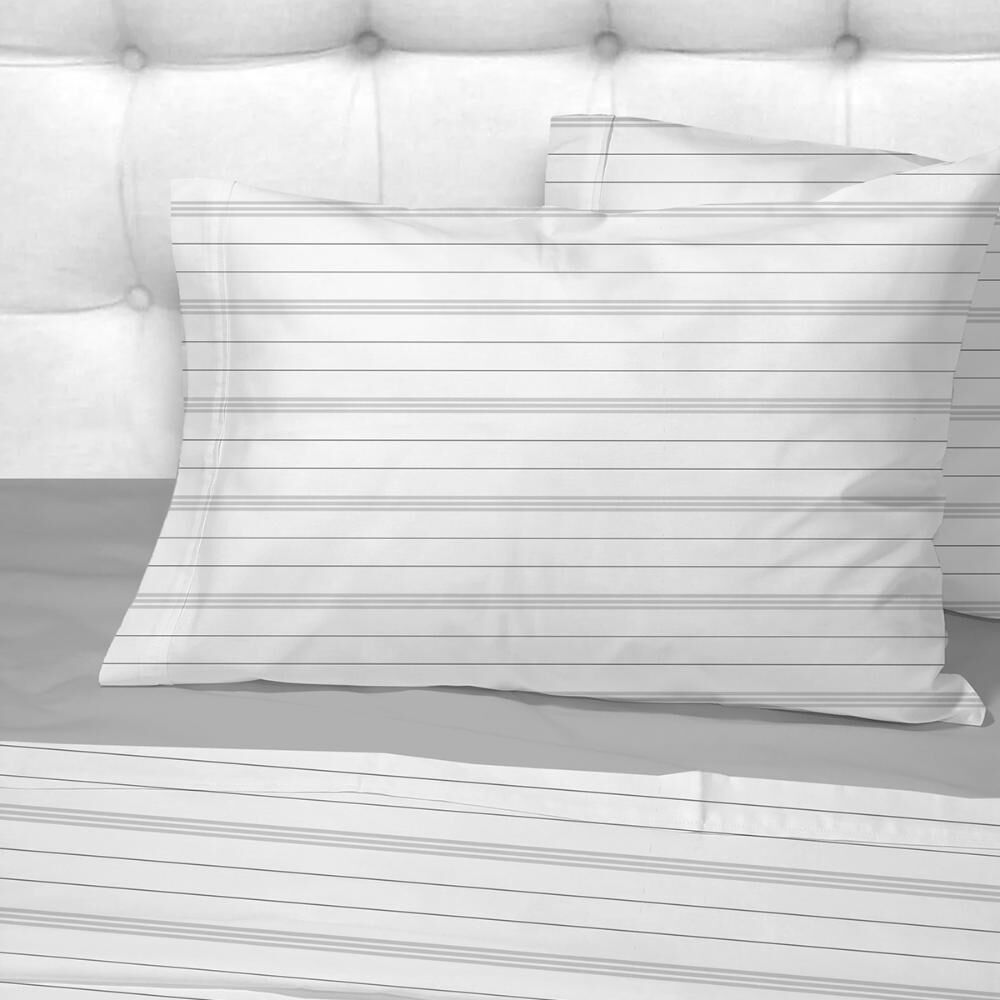 Sabana Andes 180 Hilos Estampada Lineas Gris 1.5 Plazas image number 1.0