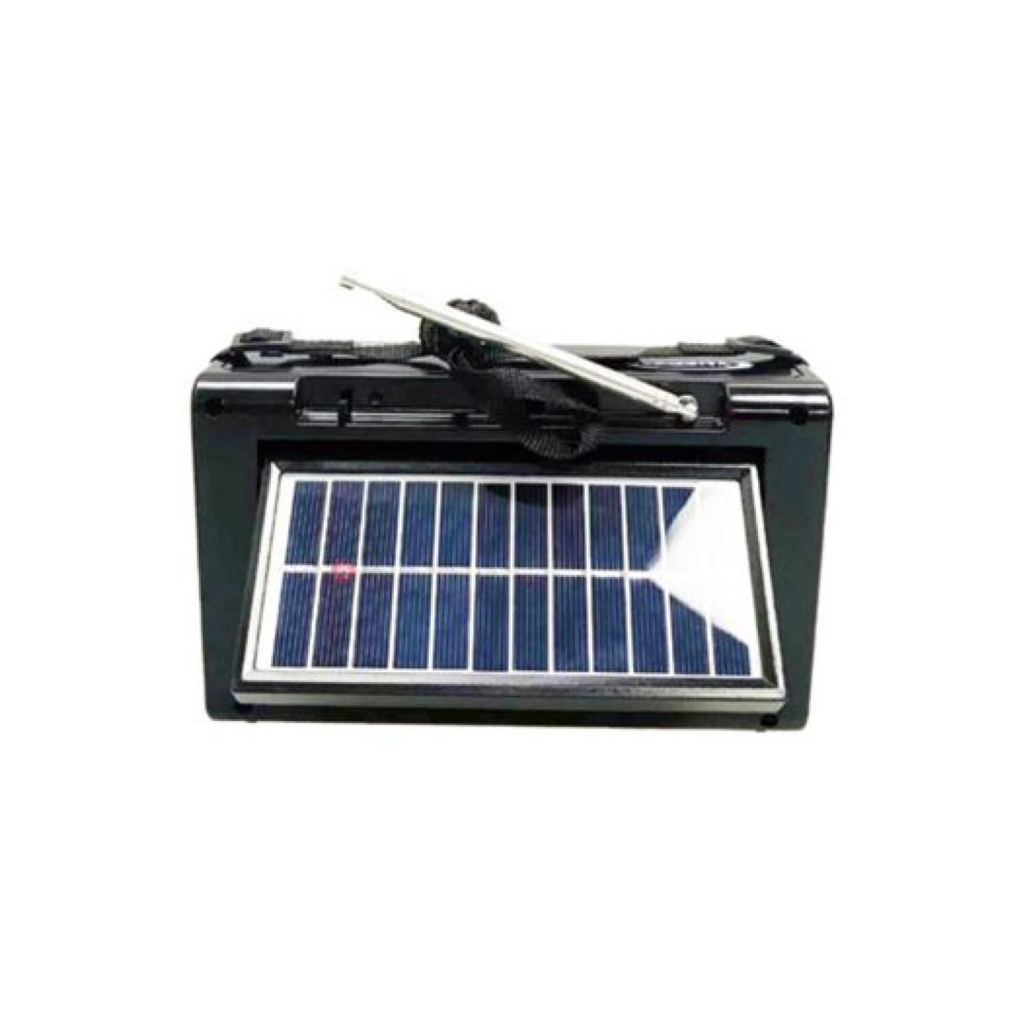 Radio Portatil Panel Solar Led Usb Am Sw Fm Negro image number 1.0