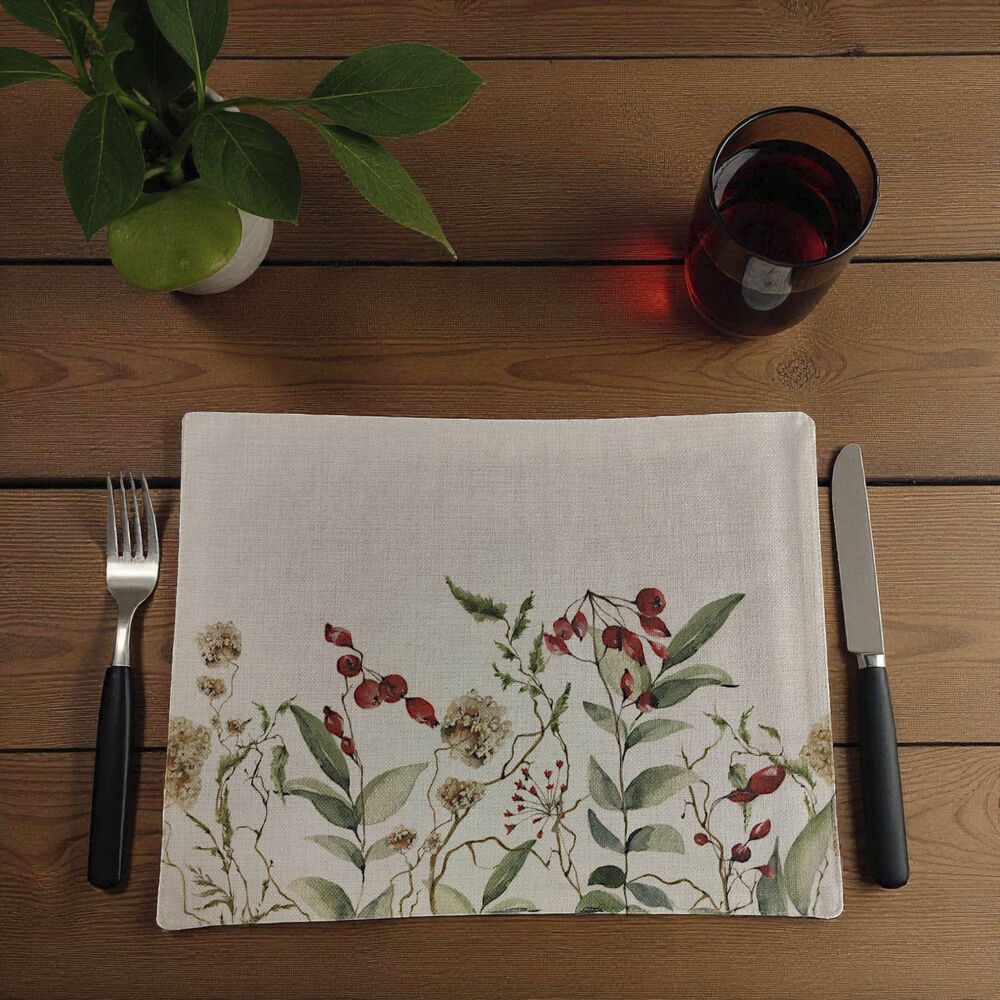 Set 6 Individuales De Lino 35x45 Repelente A Liquido-antimancha Md15 image number 0.0