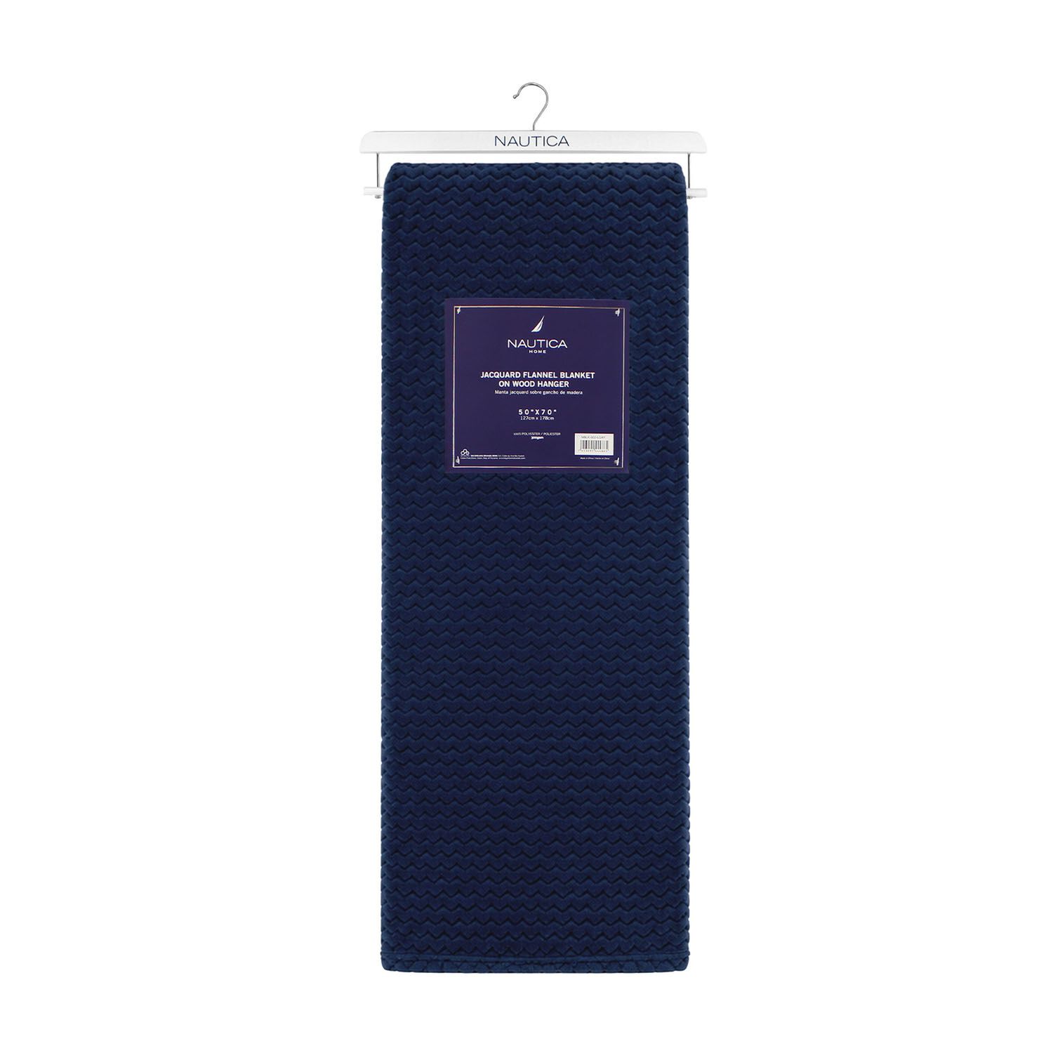 Pack 2 Mantas De Cama Nautica Home Jacquard Franela Suave 127x178cm image number 4.0
