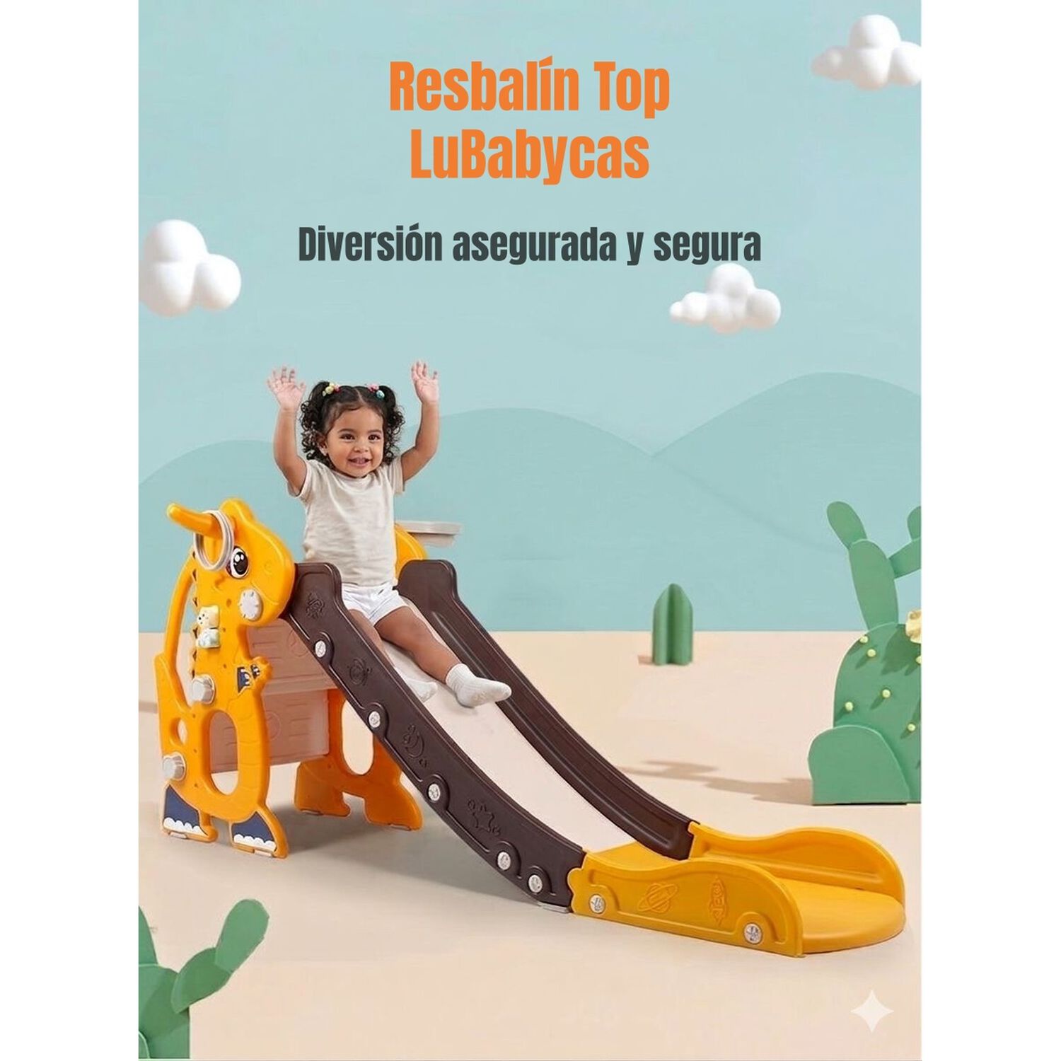 Resbal&iacute;n Infantil Plegable Top Amarillo 1-6 A&ntilde;os Lubabycas image number 2.0