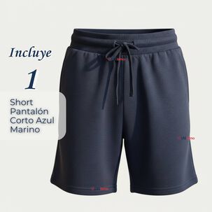 Pantal&oacute;n Corto Short Juvenil Algod&oacute;n Deportivo Escolar Azul Marino