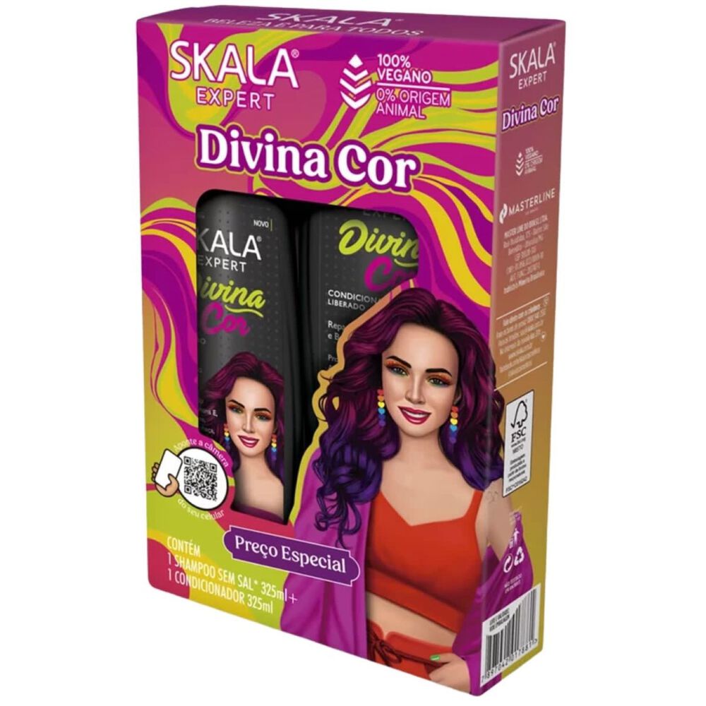 Kit Shampoo Y Acond Divina Cor Skala Expert 650ml image number 2.0