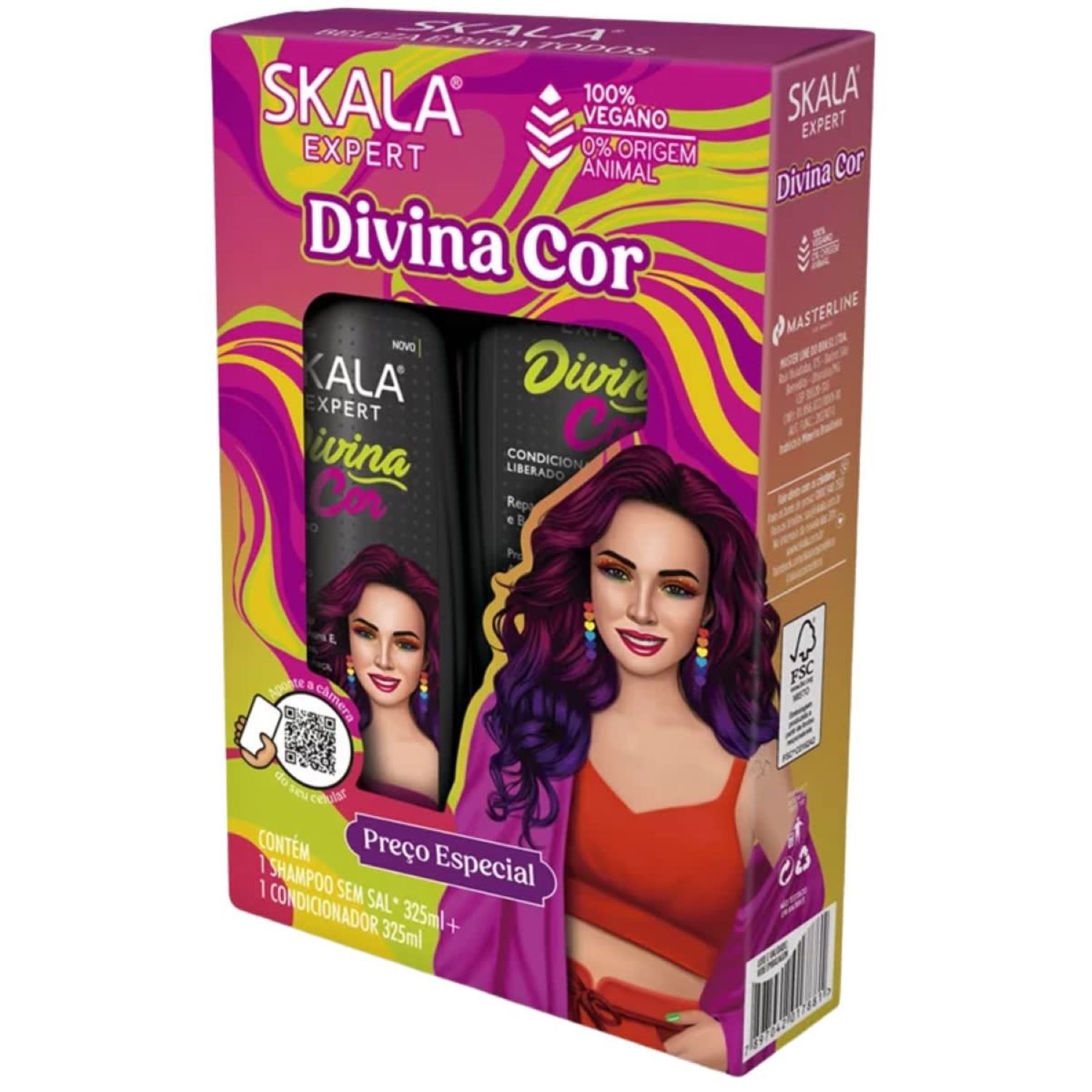 Kit Shampoo Y Acond Divina Cor Skala Expert 650ml image number 2.0