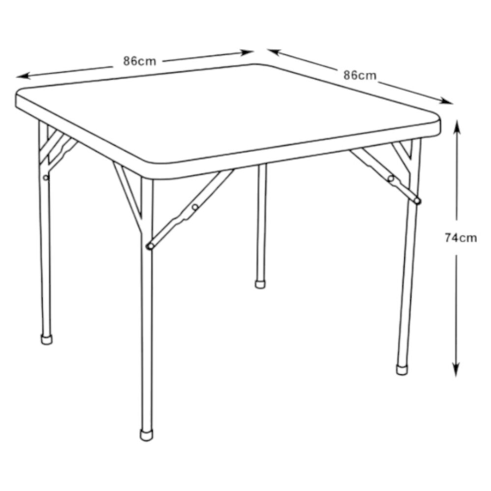 Mesa Plegable Camping Portátil Eventos 86x86 Cm image number 2.0