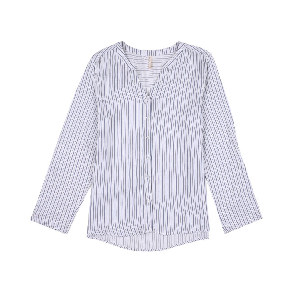 Blusa Listada Manga Larga Cuello Mao Mujer Geeps image number 0.0