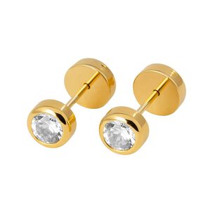 Aros Abridores Punto De Luz 4mm Oro 18k Circ&oacute;n Beb&eacute; Ni&ntilde;a