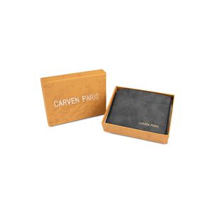 Billetera Hombre Jack Negra Con Monedero Carven Paris