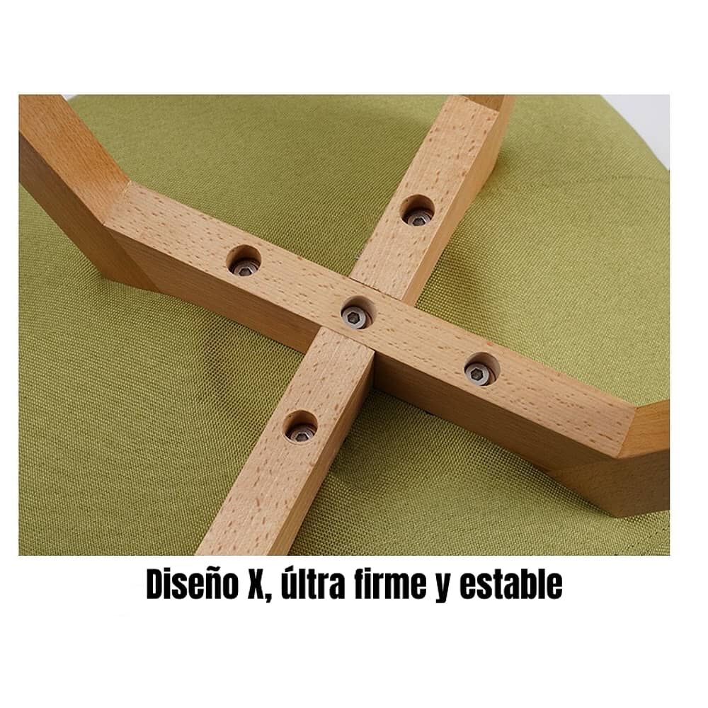 Set 4 Sillas De Comedor De Tela Madera Gris Fabric Lubabycas image number 4.0